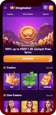 Kingmaker Casino Mobile